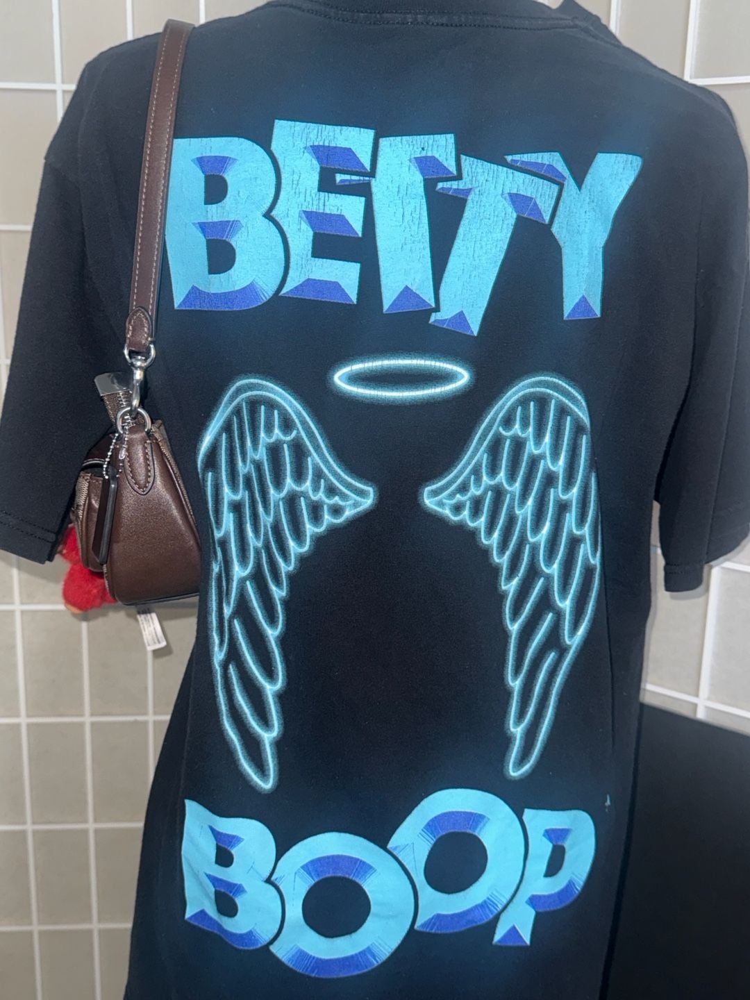 Betty Boop Graphic Motorcycle Biker Angel Wings T-Shirt 9
