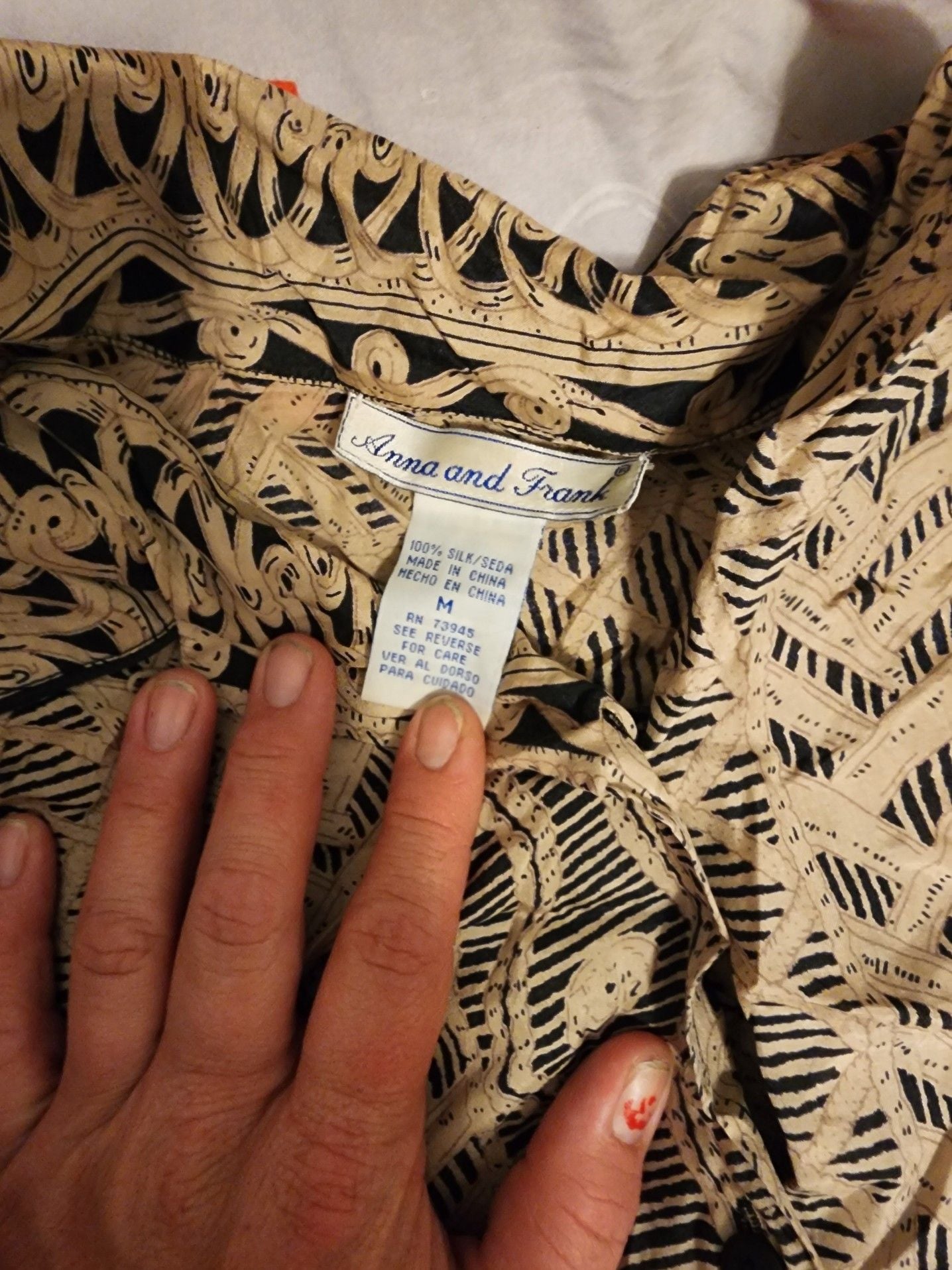 Vintage Abstract Print Button Down Shirt 2