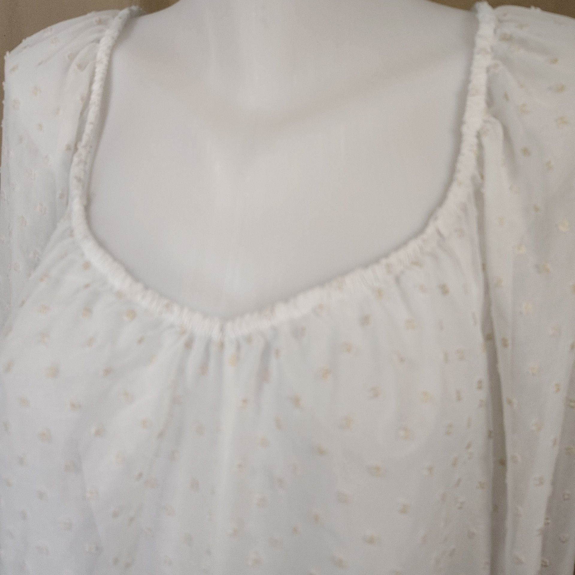 Boho, Peasant, fairy, Ren faire Lane Bryant Long Sleeve Sheer Swiss Dot V-Neck Blouse, Size 22/24 7
