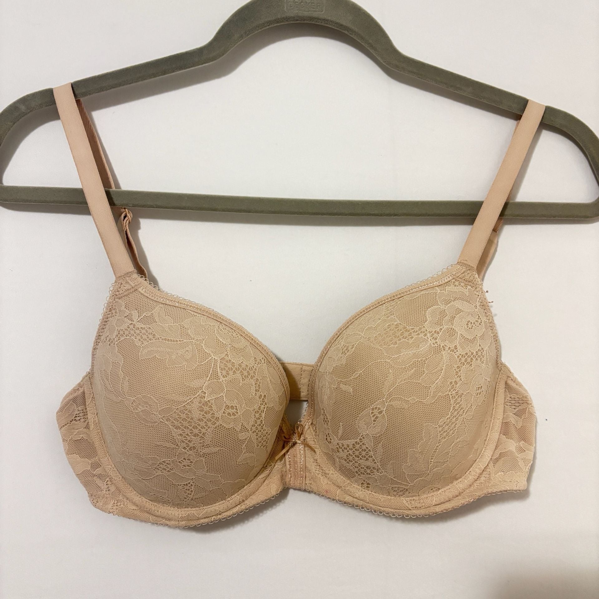 Wacoal Lace Finesse Molded Underwire T-Shirt Bra, Style 853201, Tan, Size 32D 1