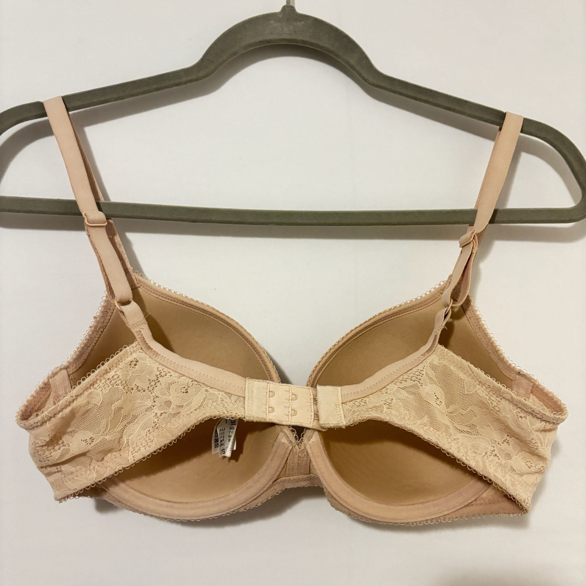 Wacoal Lace Finesse Molded Underwire T-Shirt Bra, Style 853201, Tan, Size 32D 2