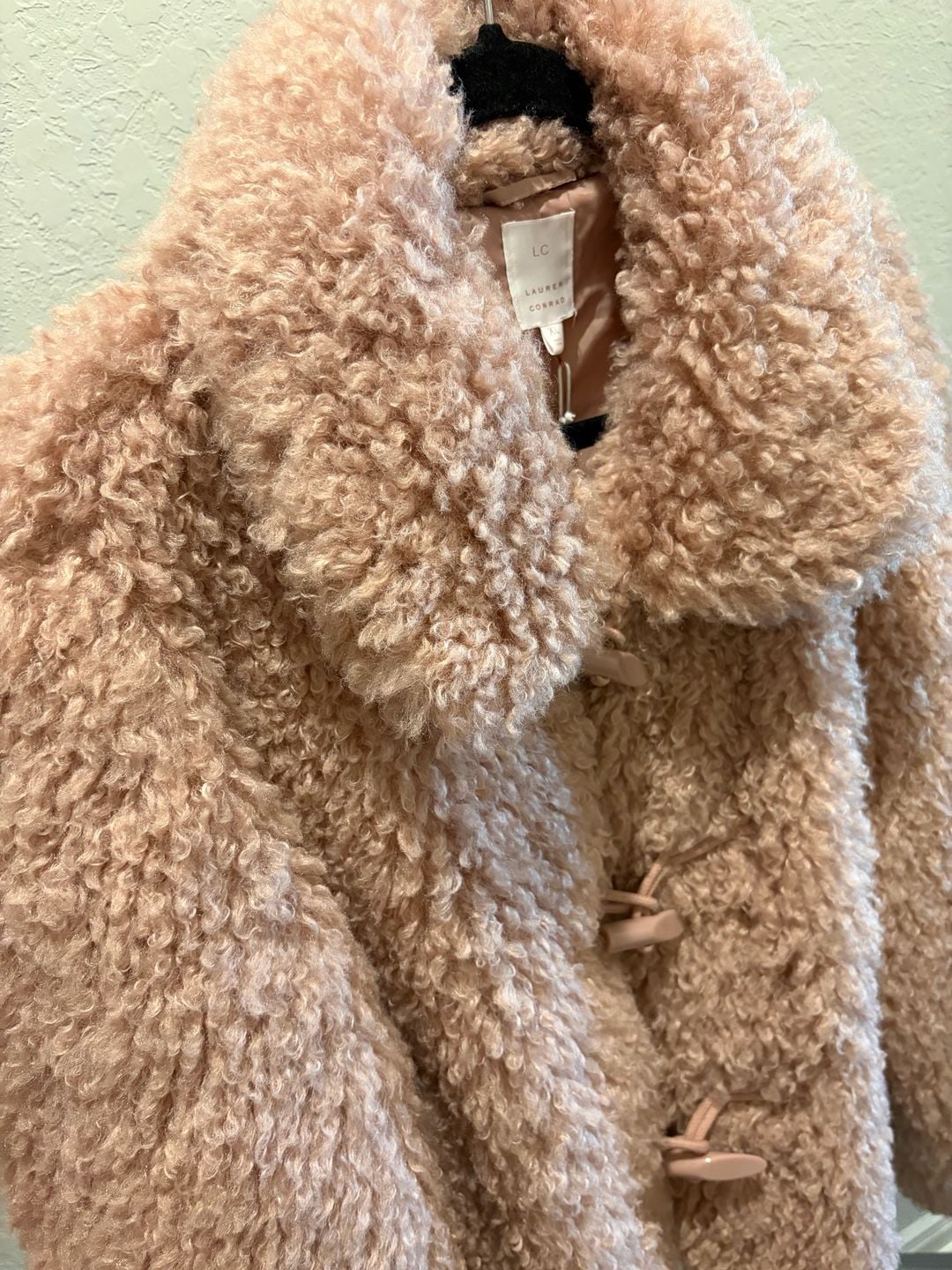 LC Lauren Conrad Faux Fur Toggle Jacket in Soft Mauve 2