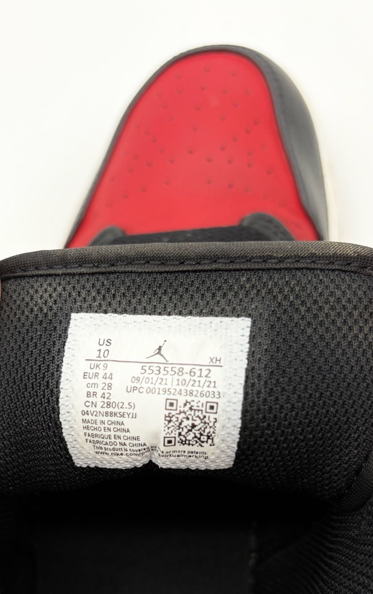 Air Jordan 1 Low Bred Toe (Style Code: 553558-612) 6