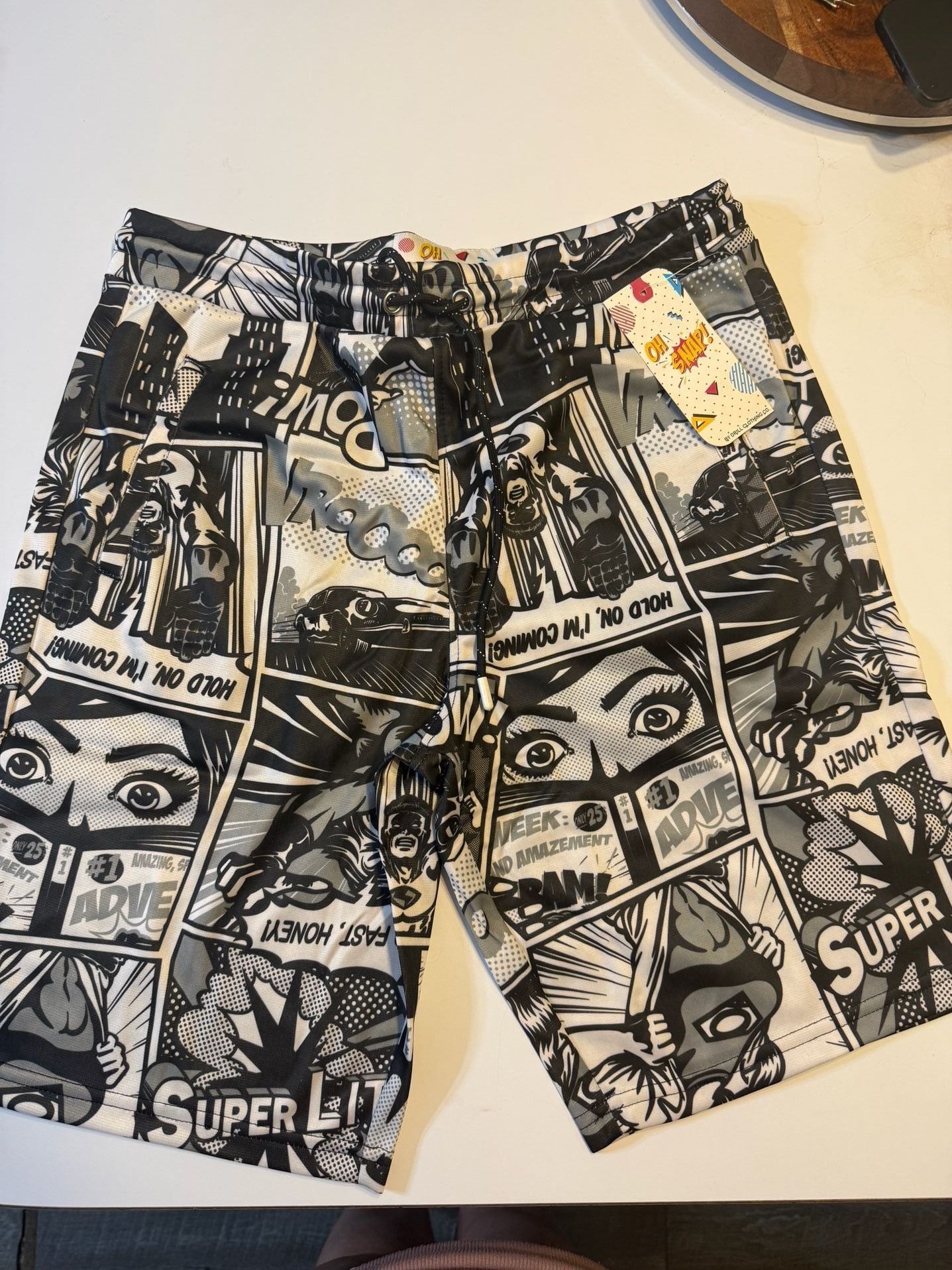 Oh Snap! by Drill Clothing Co. Comic Book Graphic Print Lounge Shorts 2