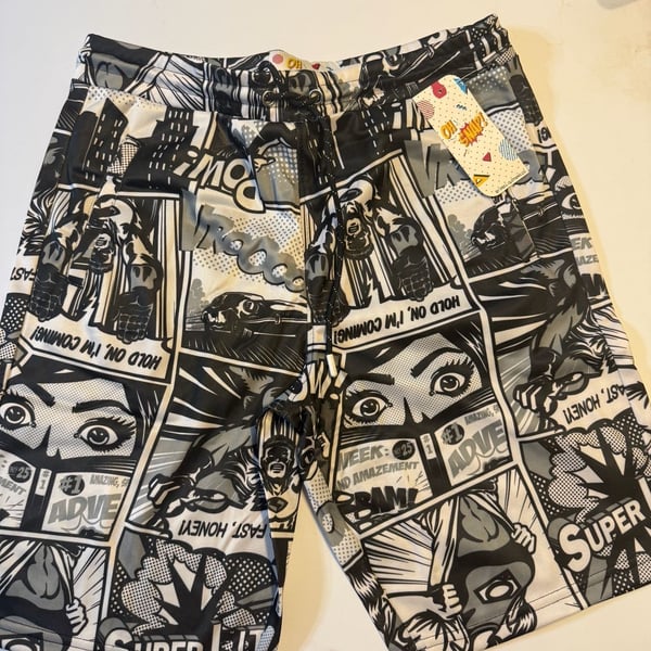 Oh Snap! by Drill Clothing Co. Comic Book Graphic Print Lounge Shorts