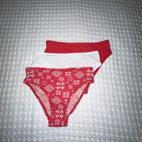 SKIMS Holiday Snowflake Print Seamless Mid-Waist Briefs, 3-Pack