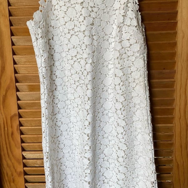 Michael Kors White Floral Crochet Lace Sleeveless Sheath Dress Size 0