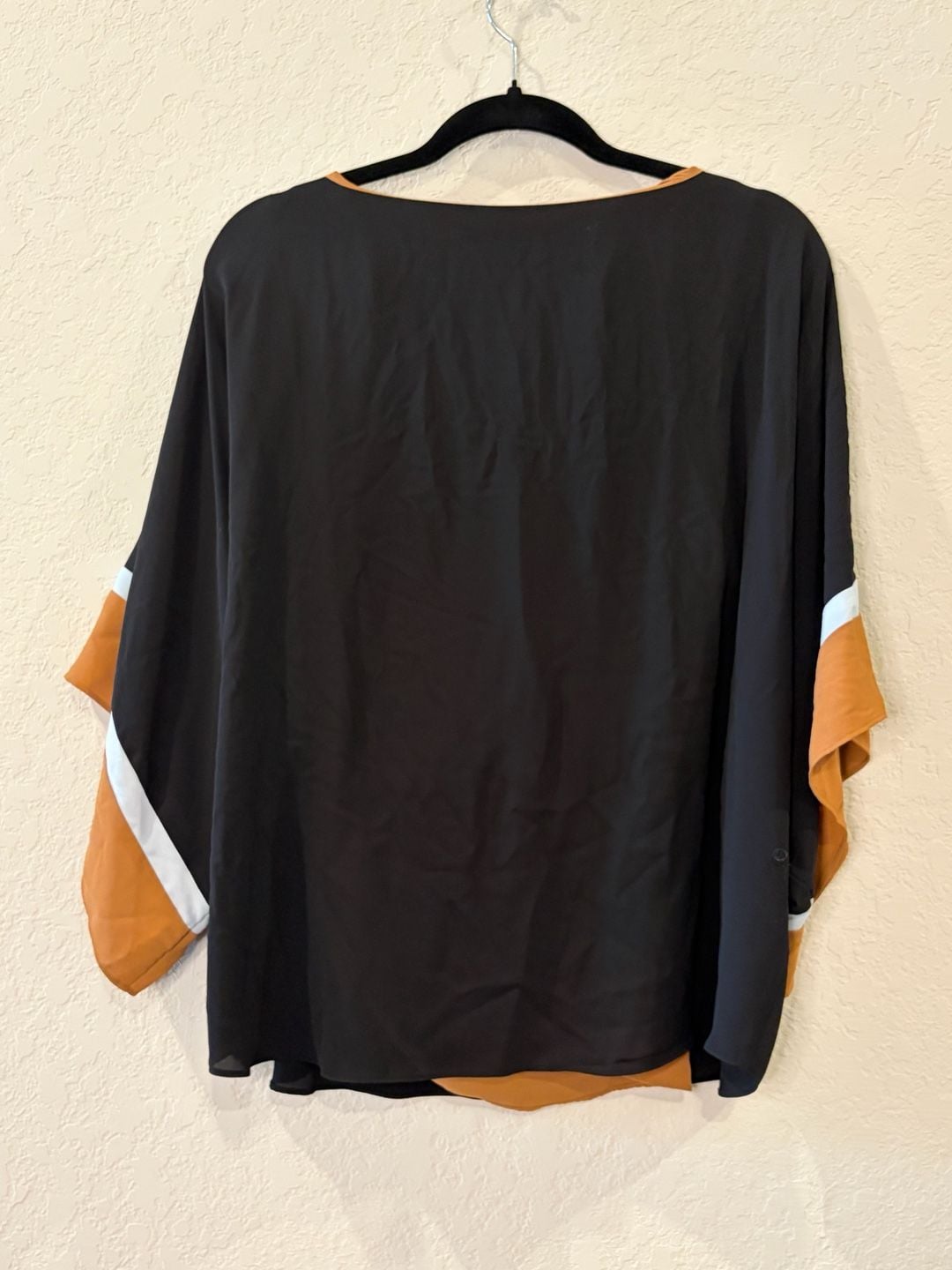 White House Black Market Dolman Flutter Sleeve Colorblock Blouse 6