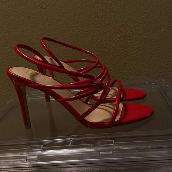 INC International Concepts GINNYP Red Patent Strappy Stiletto Sandals