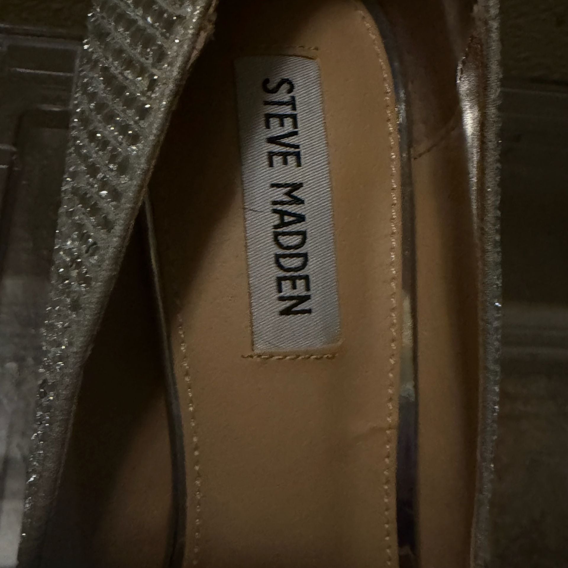 Steve Madden Laveda Silver Rhinestone Embellished Pointed Toe Stiletto Pumps 4