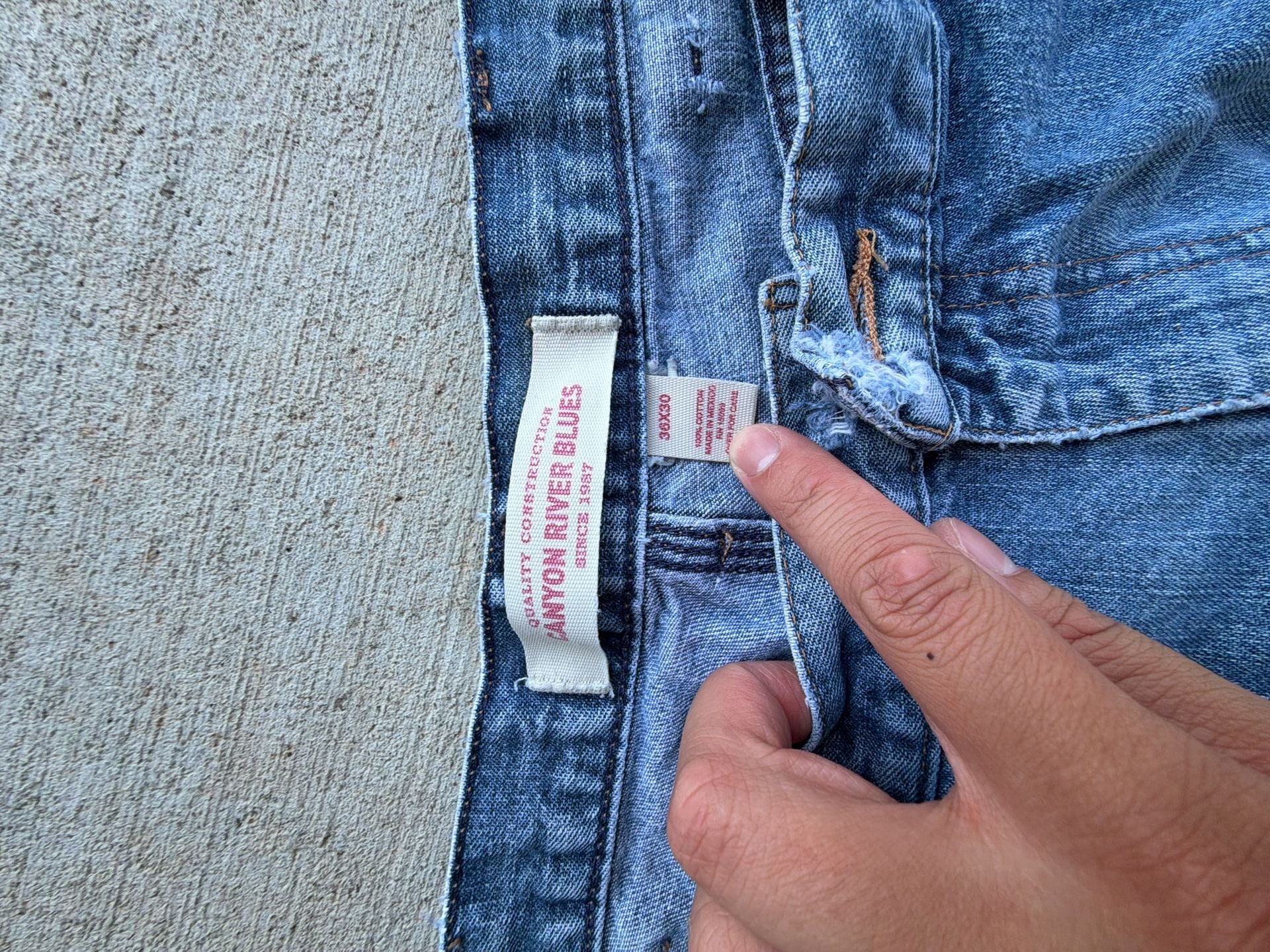 Vintage Canyon River Blues Men's Distressed Carpenter Denim Jeans Size 36x30 3