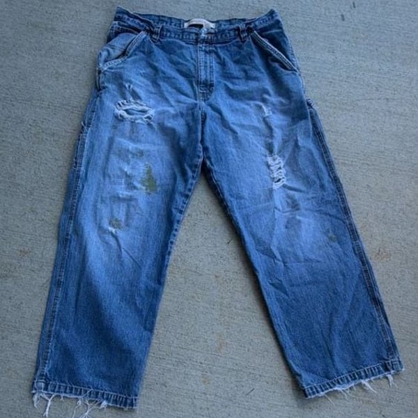 Vintage Canyon River Blues Men's Distressed Carpenter Denim Jeans Size 36x30