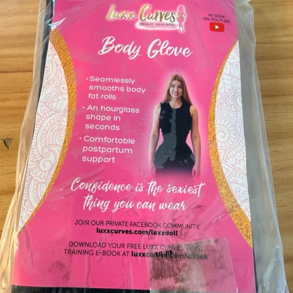 Luxx Curves Body Glove Waist Trainer, Black, Size XXXL