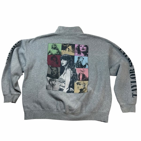 Taylor Swift Eras Tour 2023 Gray Quarter Zip Sweatshirt Official Merch Size M