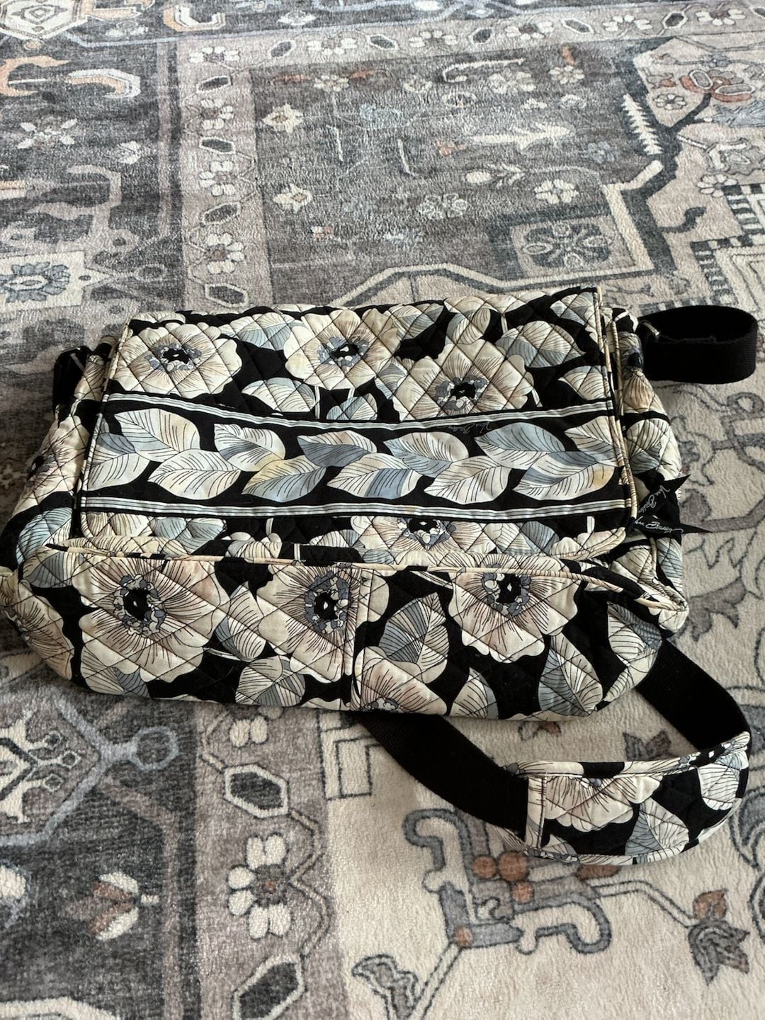 Vera Bradley Quilted Messenger Crossbody Bag in Camellia Floral 2