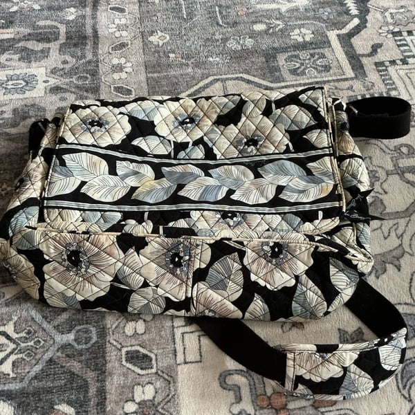 Vera Bradley Quilted Messenger Crossbody Bag in Camellia Floral