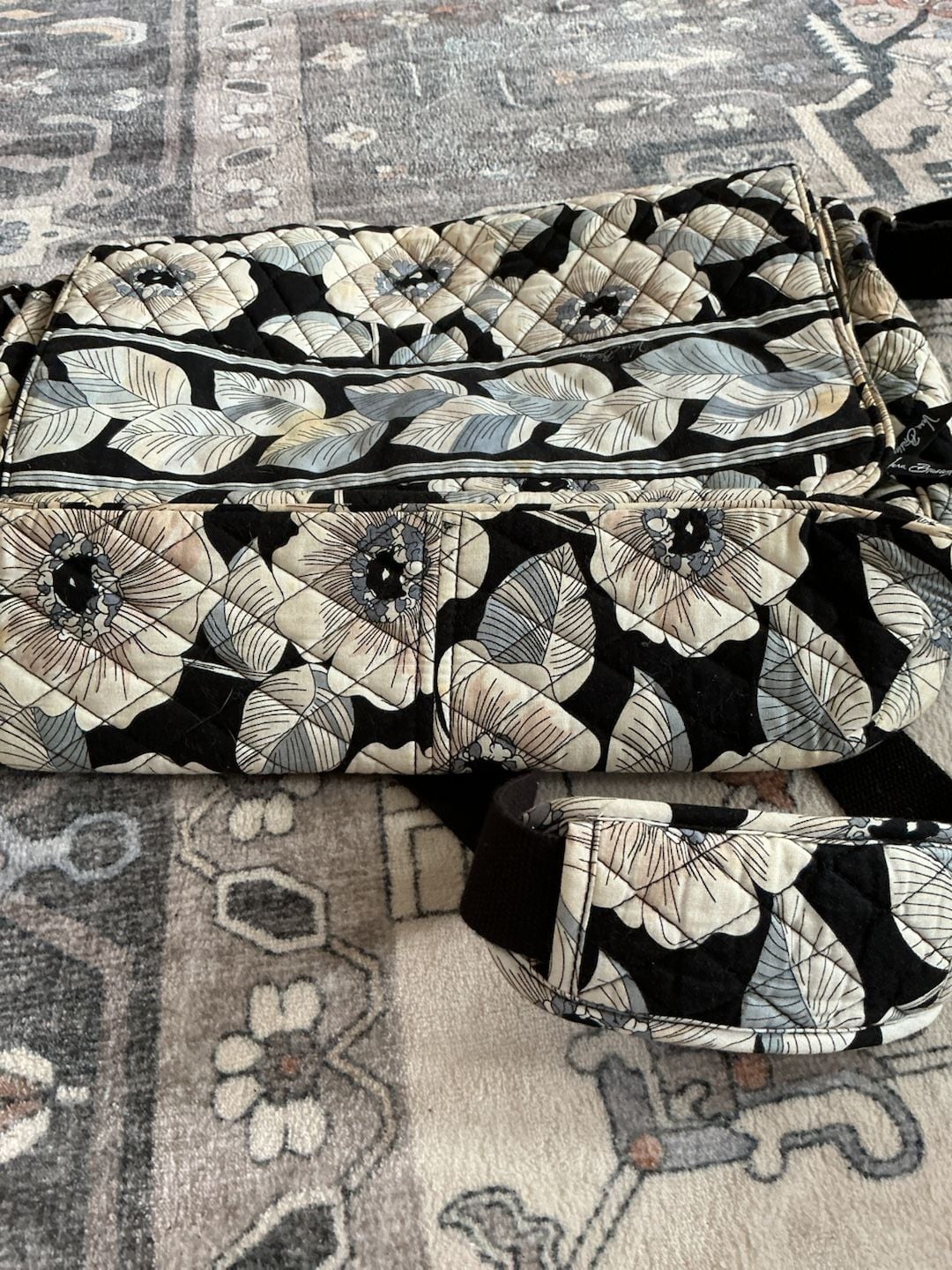 Vera Bradley Quilted Messenger Crossbody Bag in Camellia Floral 3