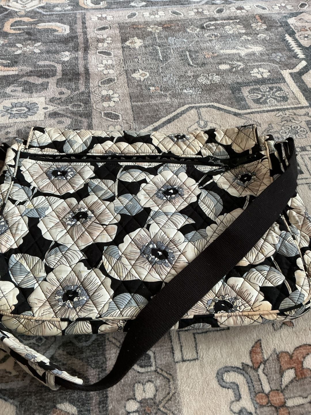 Vera Bradley Quilted Messenger Crossbody Bag in Camellia Floral 4