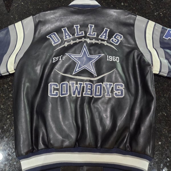 Vintage Dallas Cowboys NFL Full-Zip Leather Varsity Jacket. Large