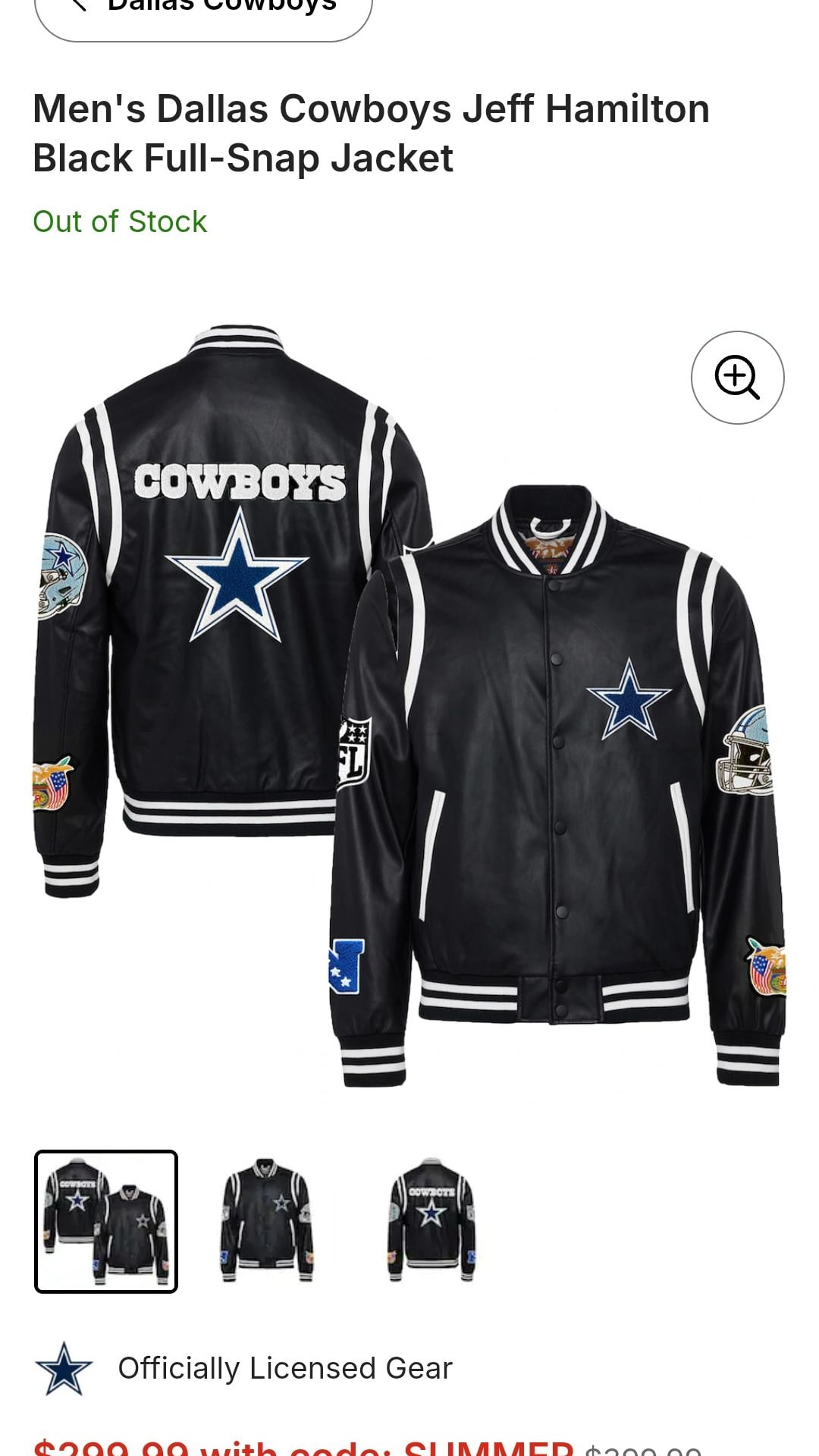 Vintage Dallas Cowboys NFL Full-Zip Leather Varsity Jacket. Large 16