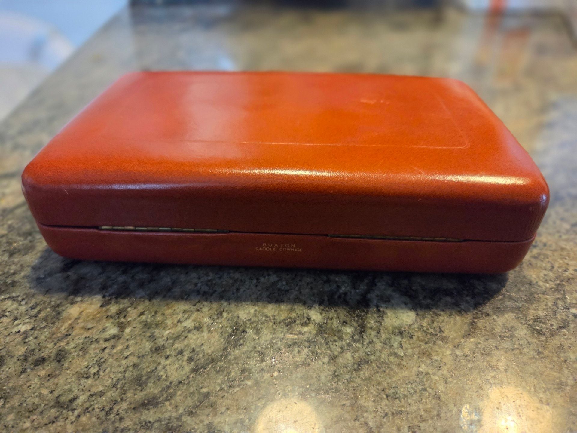 Vintage Buxton Saddle Cowhide Leather Travel Jewelry or Vanity Case 6