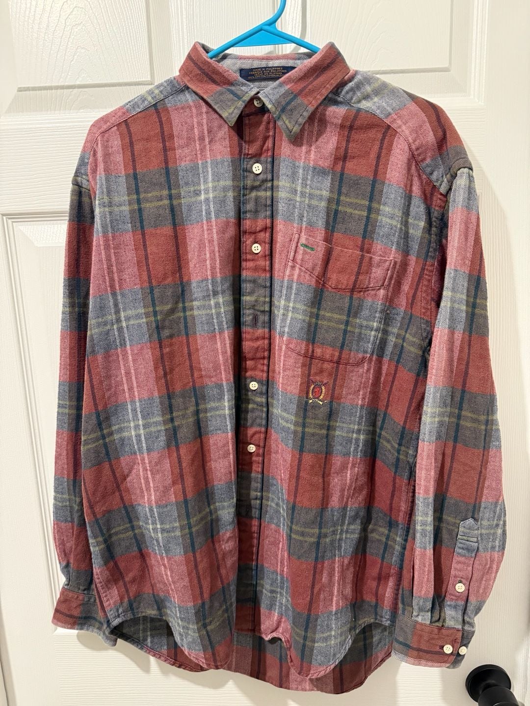 Tommy Hilfiger Golf vintage Men's Plaid Long Sleeve Button Down Shirt 2
