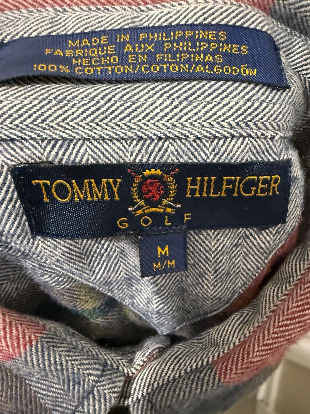Tommy Hilfiger Golf vintage Men's Plaid Long Sleeve Button Down Shirt 3