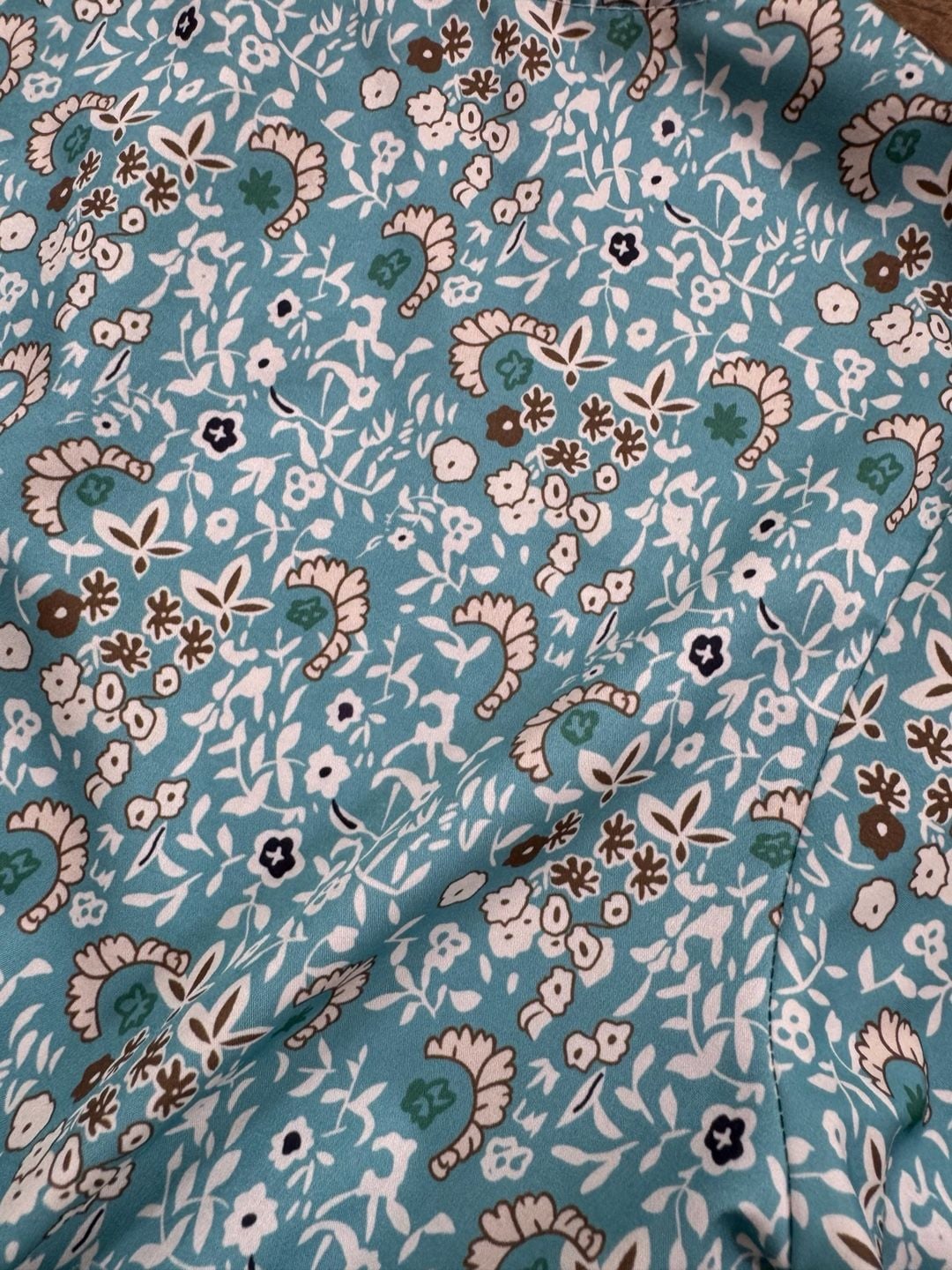 Floral Smocked Bodice Maxi Dress V Neck 3/4 Sleeve Cottagecore Boho Small 13
