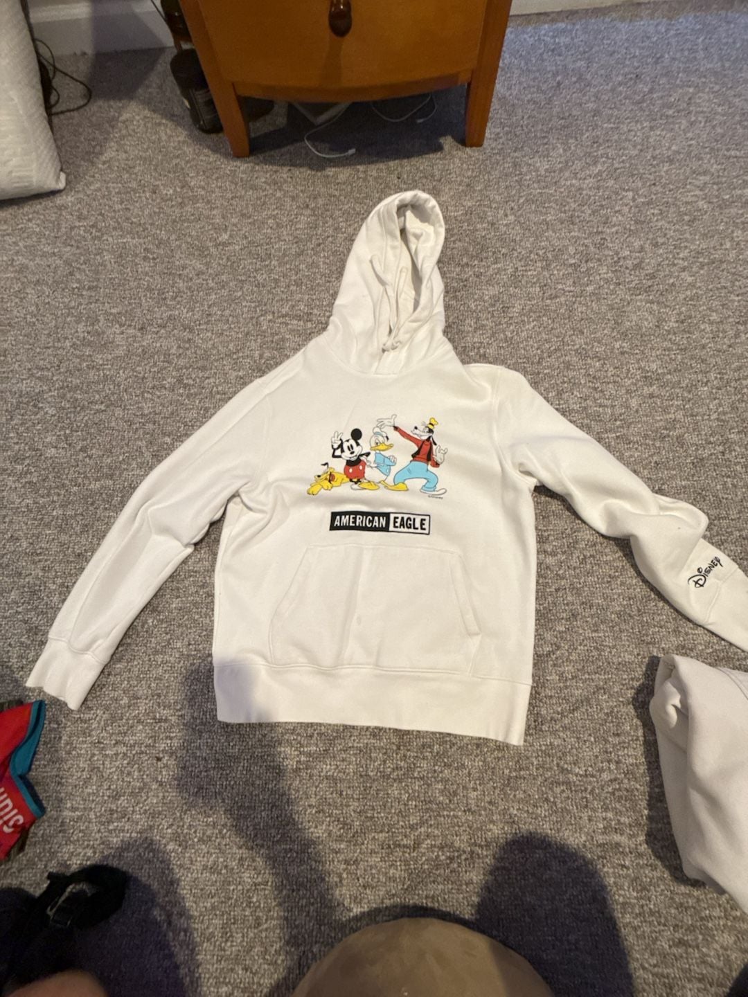 American Eagle x Disney Graphic Pullover Hoodie featuring Mickey, Donald, Goofy, and Pluto 1