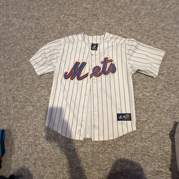 Majestic New York Mets David Wright #5 Pinstripe Baseball Jersey YOUTH L