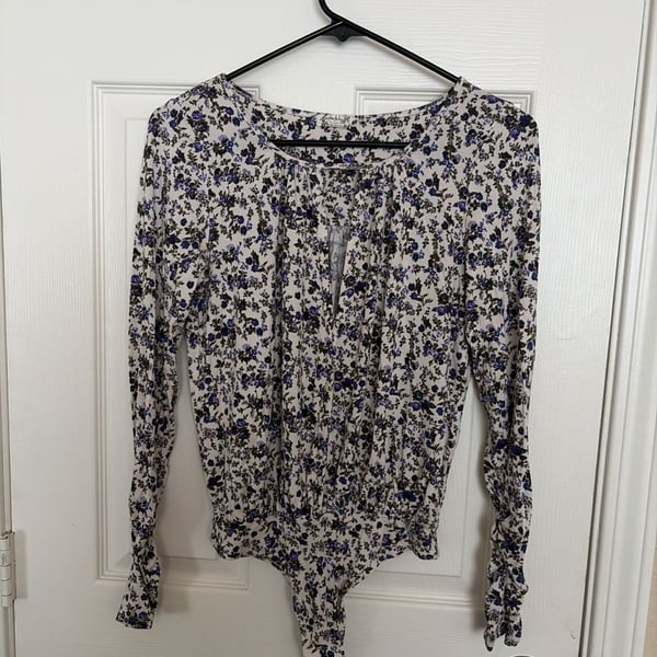 Free People Intimately Kaya Long Sleeve Floral Cutout Bodysuit
