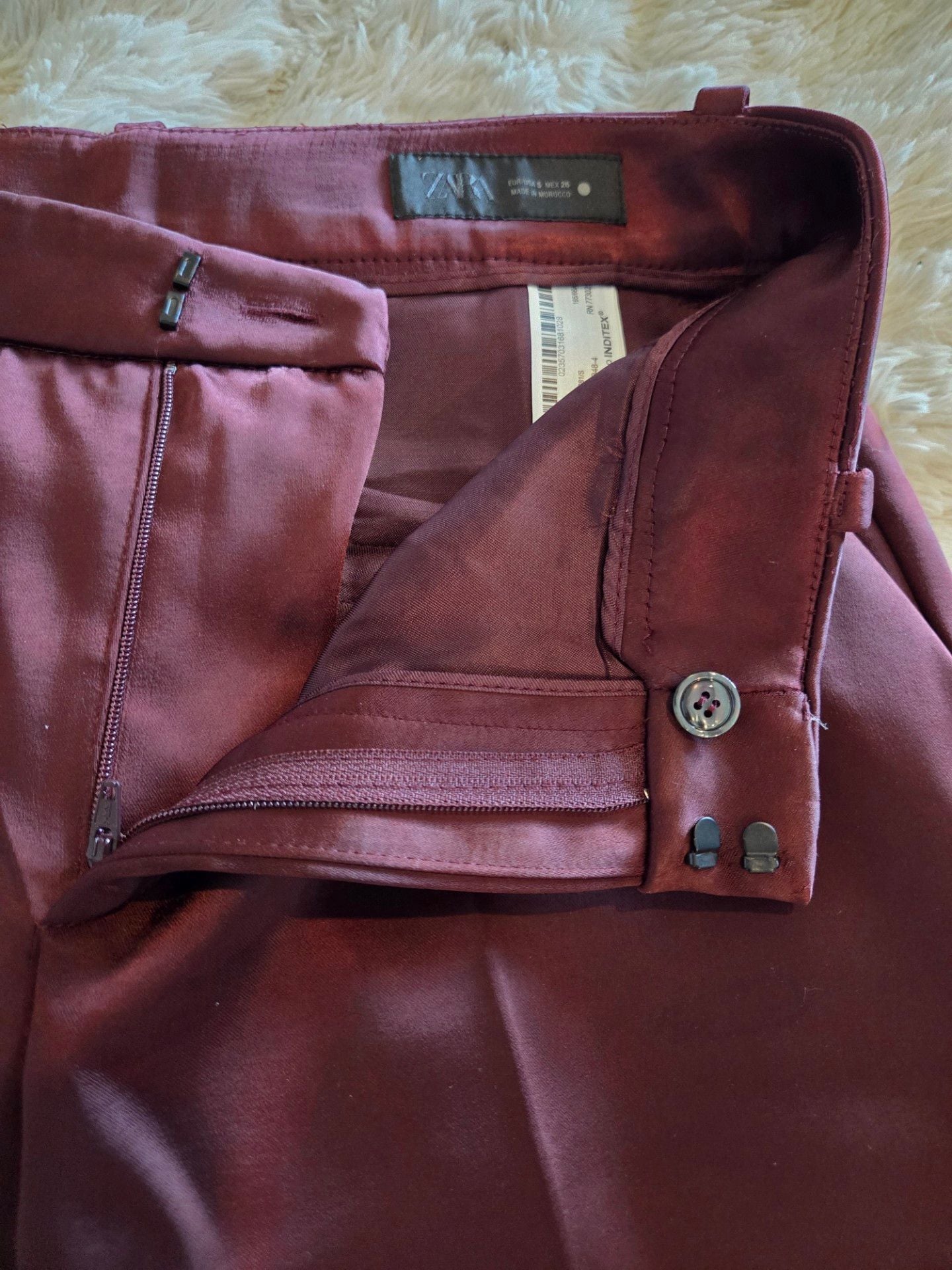 Zara Women's Burgundy High-Rise Dress Trousers. Retails for $99 (see pic). 4