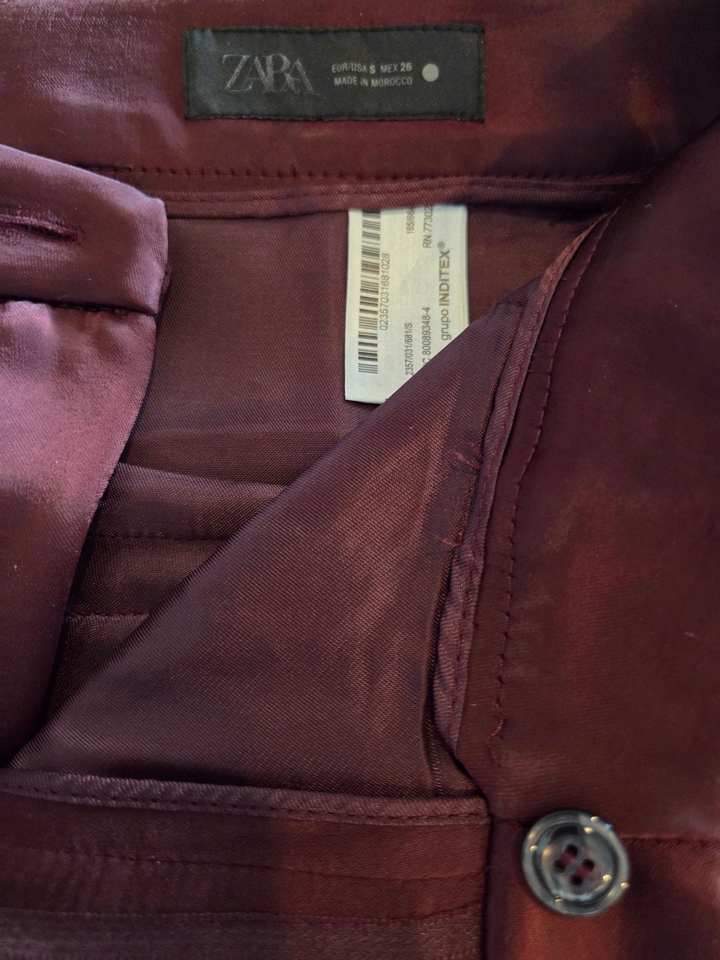 Zara Women's Burgundy High-Rise Dress Trousers. Retails for $99 (see pic). 5