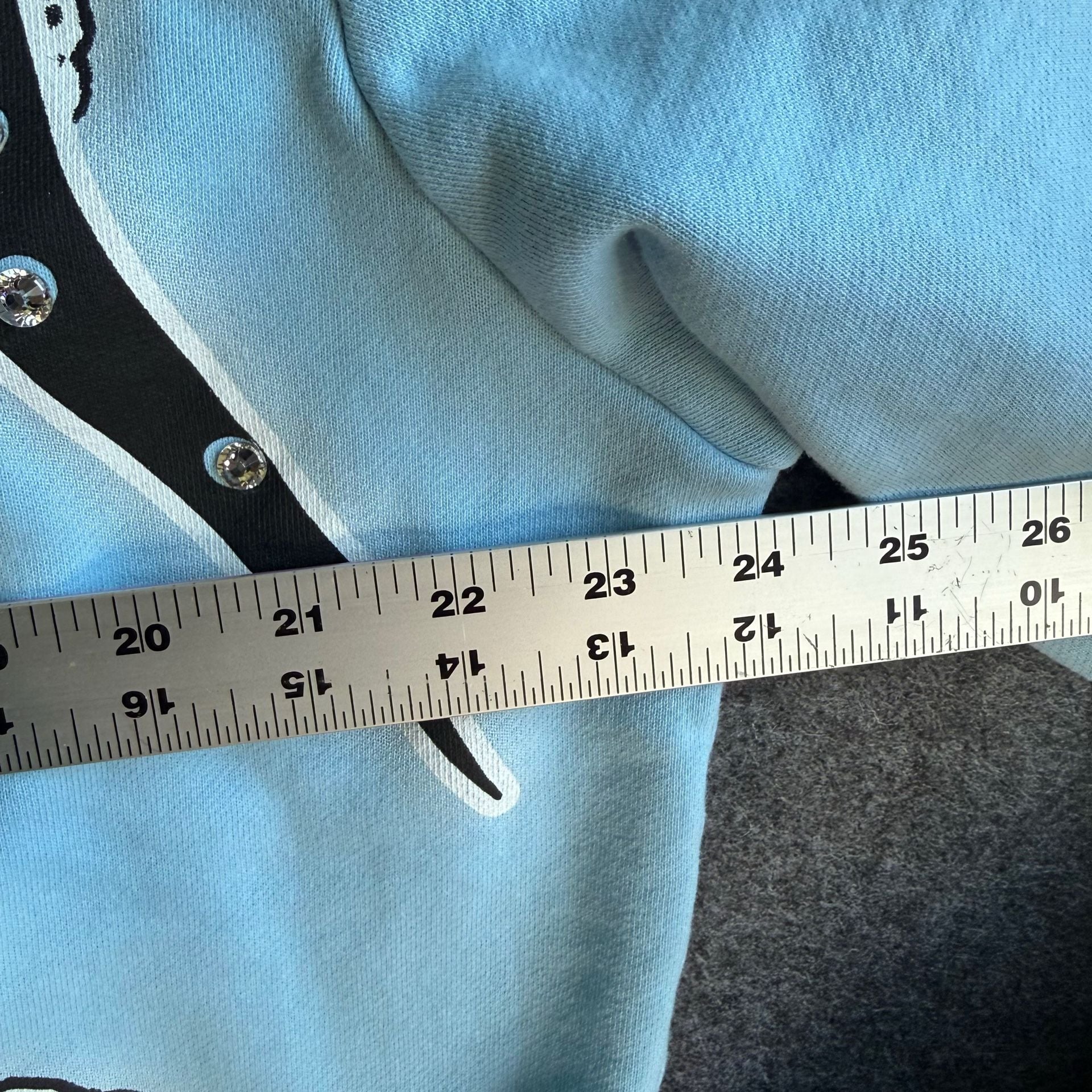 Mixed Emotion Blue Graffiti Zip-Up Hoodie XL 4