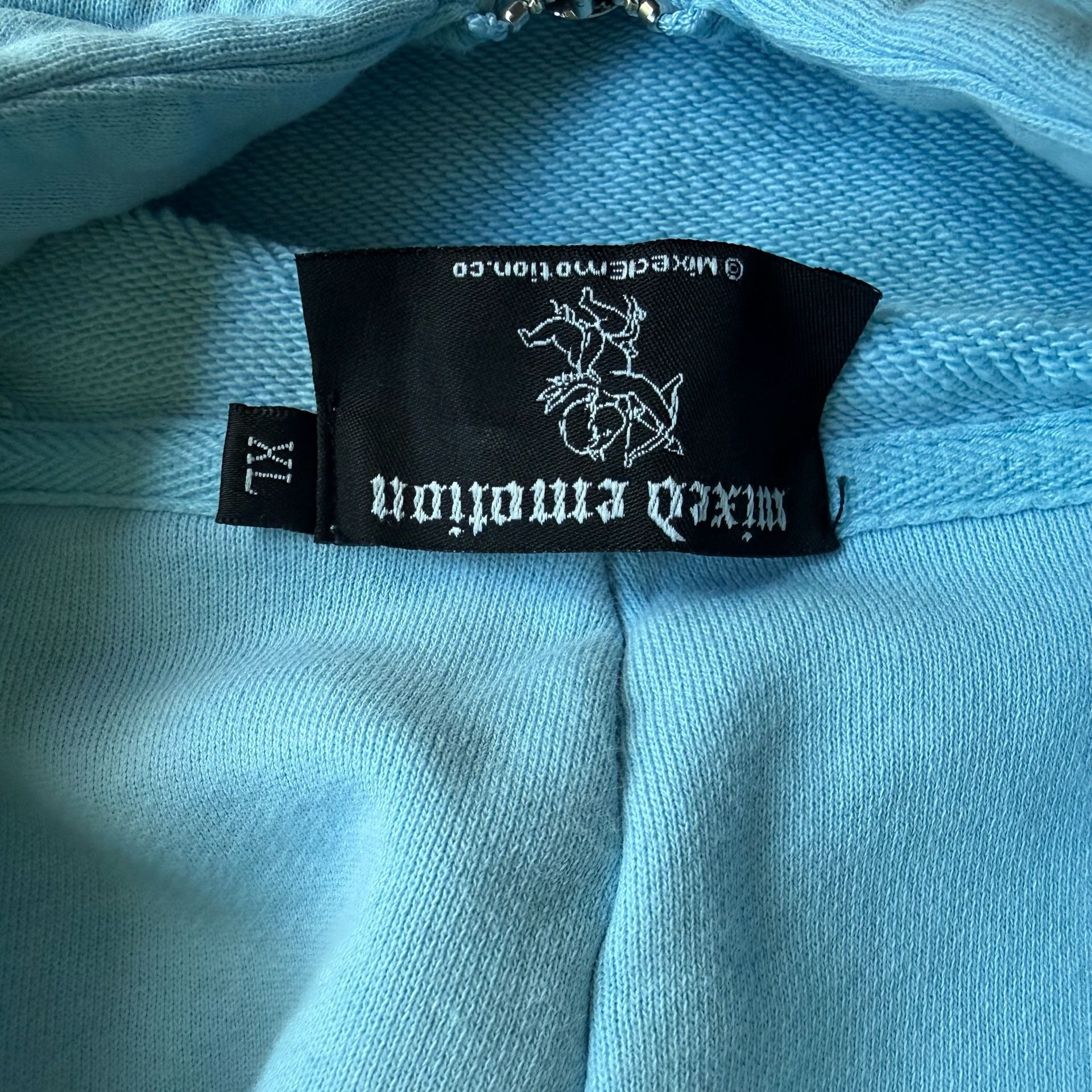 Mixed Emotion Blue Graffiti Zip-Up Hoodie XL 5