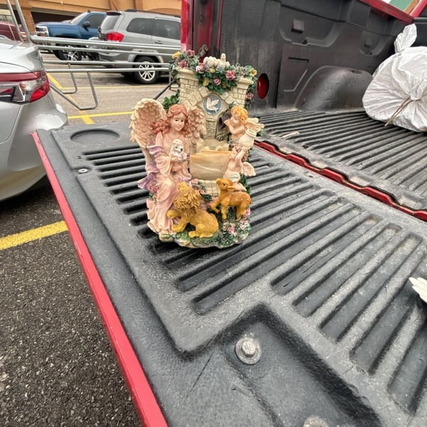 Classic Treasures Musical Angel Water Fountain with Lion and Lamb