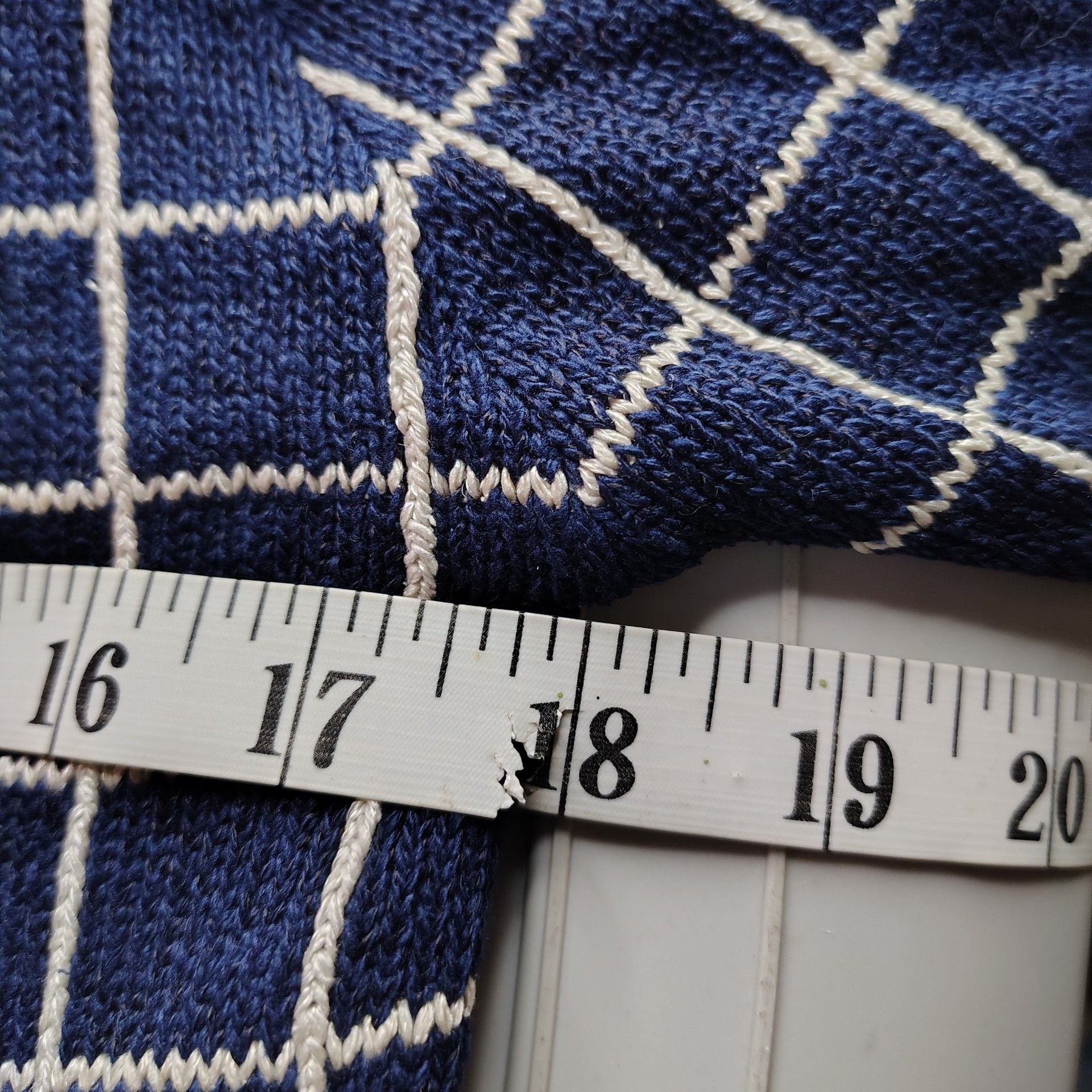 Vintage 1950s Dress Blue Windowpane Plaid Short Sleeve Set with Belt, size 6, Made in Hong Kong 9