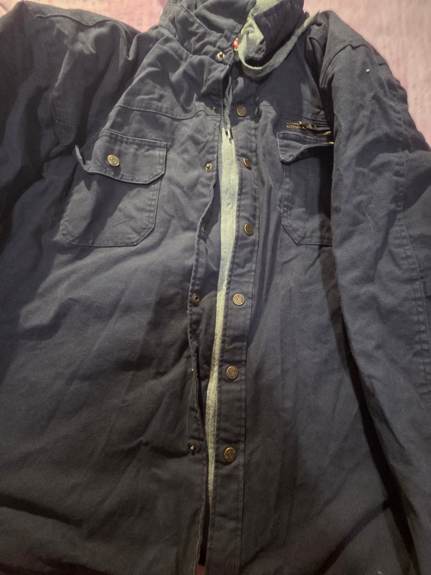 Wrangler Workwear Men's Navy Blue Utility Field Jacket with Removable Hood 3