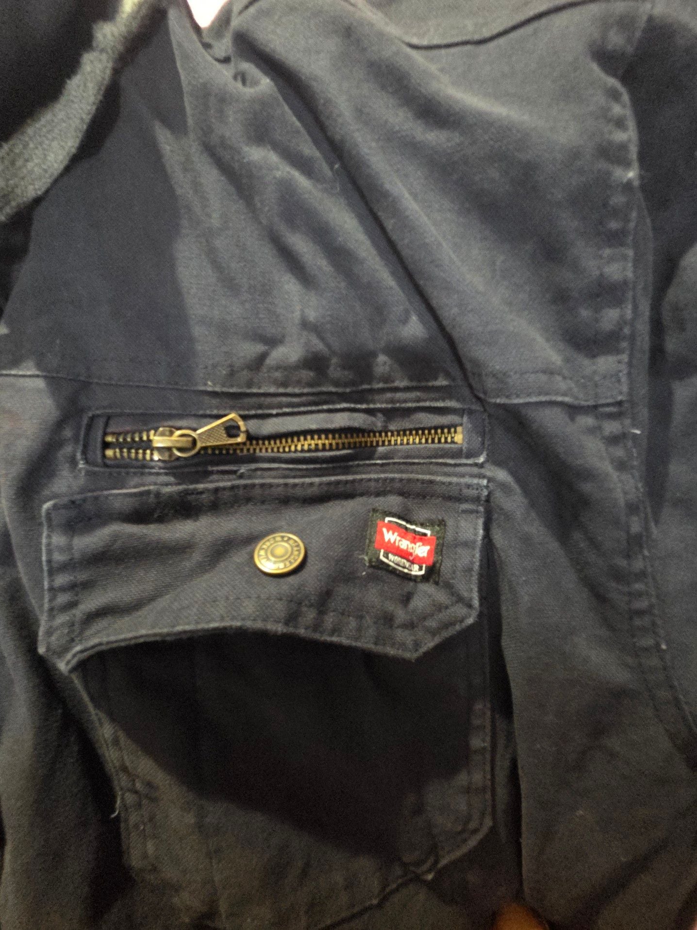 Wrangler Workwear Men's Navy Blue Utility Field Jacket with Removable Hood 4