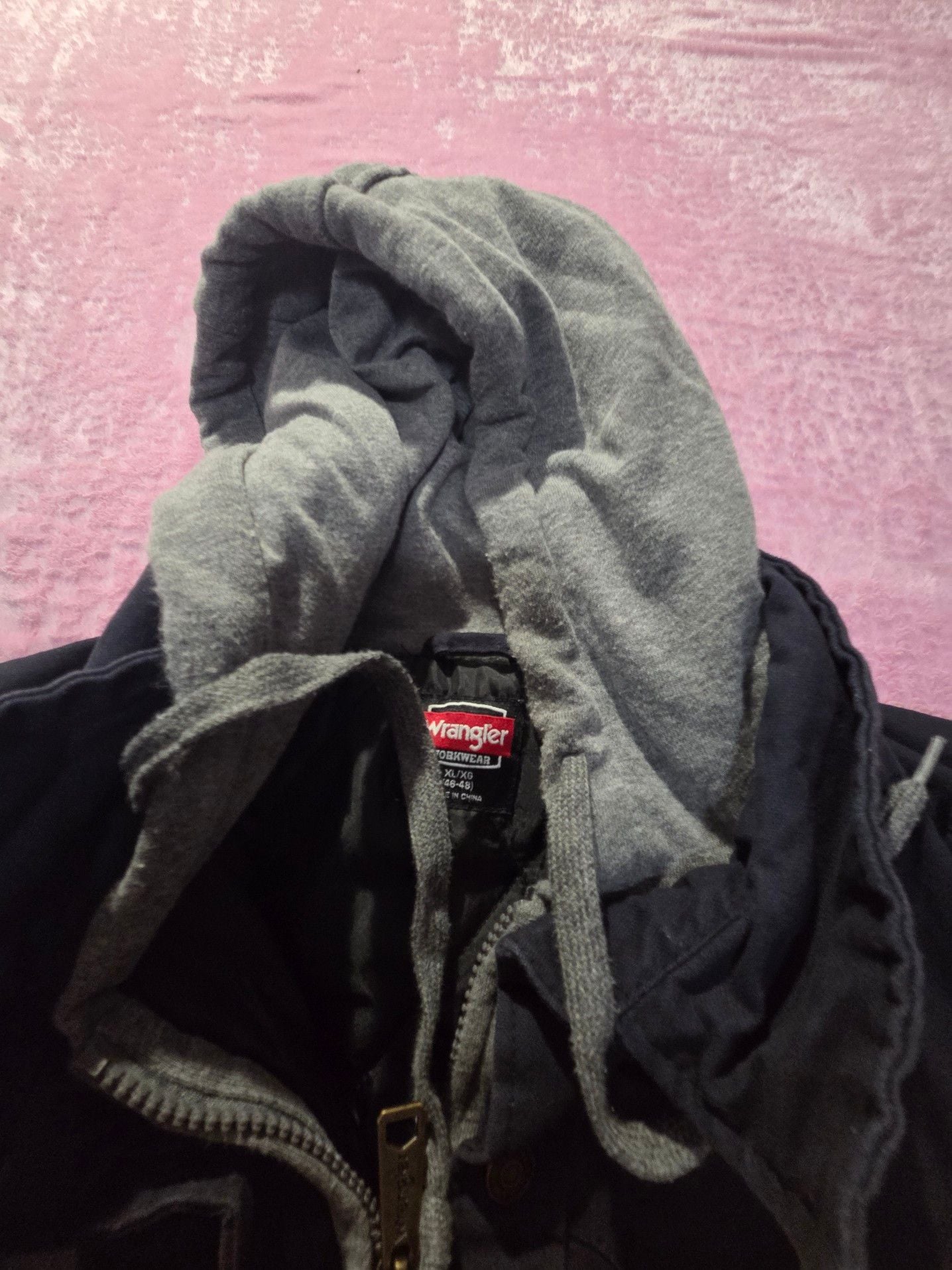 Wrangler Workwear Men's Navy Blue Utility Field Jacket with Removable Hood 6