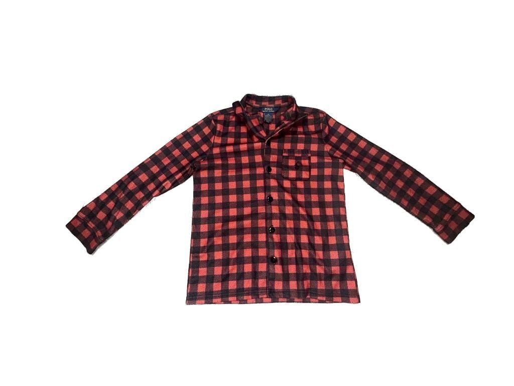 Polo Ralph Lauren Red and Black Buffalo Check Flannel Pajama Set 10-12 Years M 3