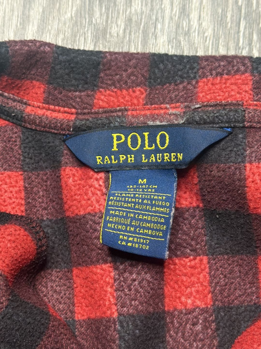 Polo Ralph Lauren Red and Black Buffalo Check Flannel Pajama Set 10-12 Years M 5
