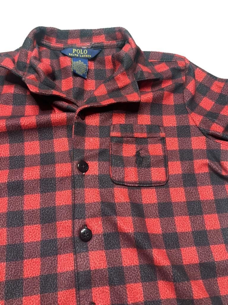 Polo Ralph Lauren Red and Black Buffalo Check Flannel Pajama Set 10-12 Years M 6