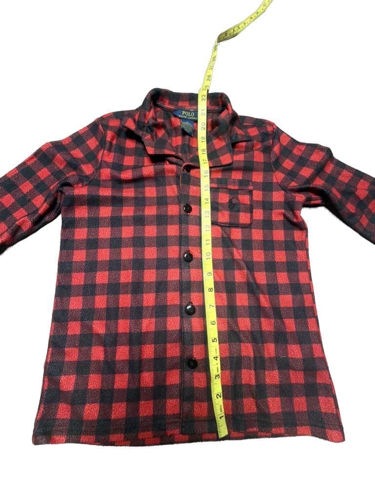 Polo Ralph Lauren Red and Black Buffalo Check Flannel Pajama Set 10-12 Years M 7
