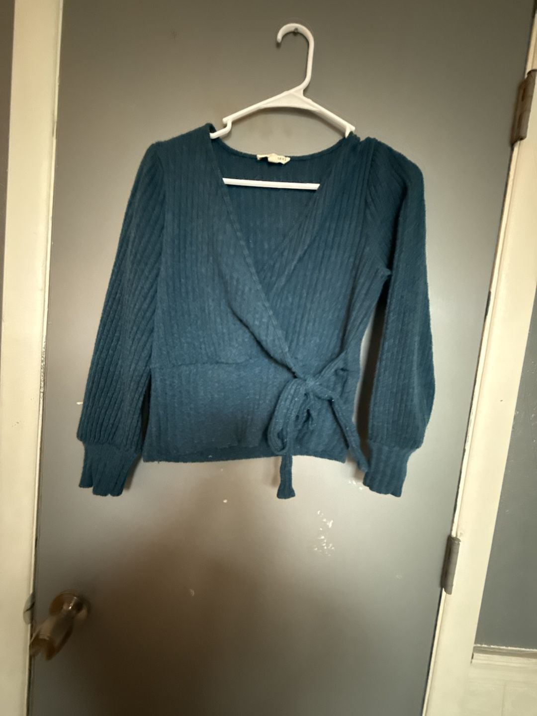Parallel Skies Women's Ribbed Knit Wrap Tie-Front Long Sleeve Sweater 1