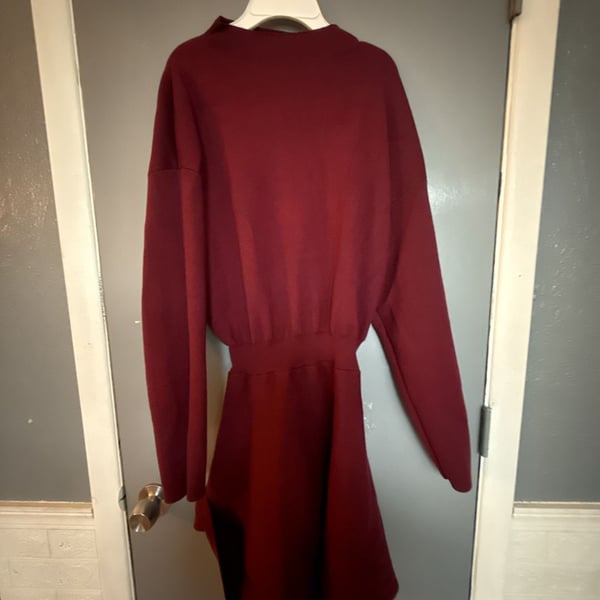 Fashion Nova Demi Sweater Mini Dress in Wine