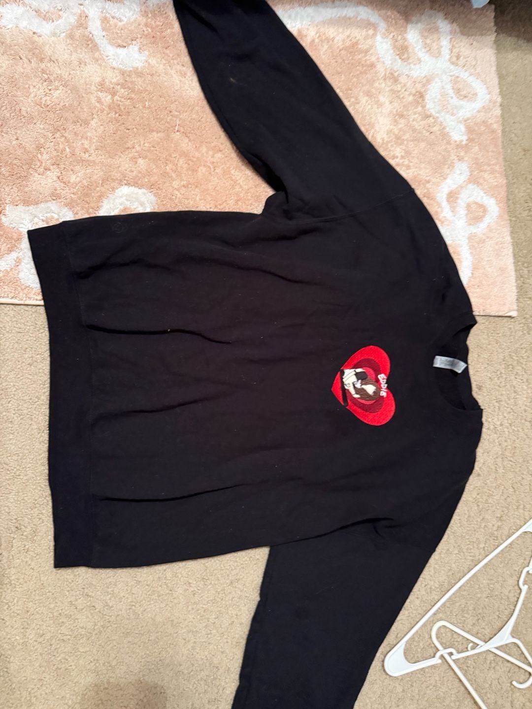 Stranger Things Eddie Embroidered Heart Graphic Crewneck Sweatshirt 5