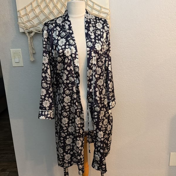 Linea Donatella Floral Satin Robe Style MOY190