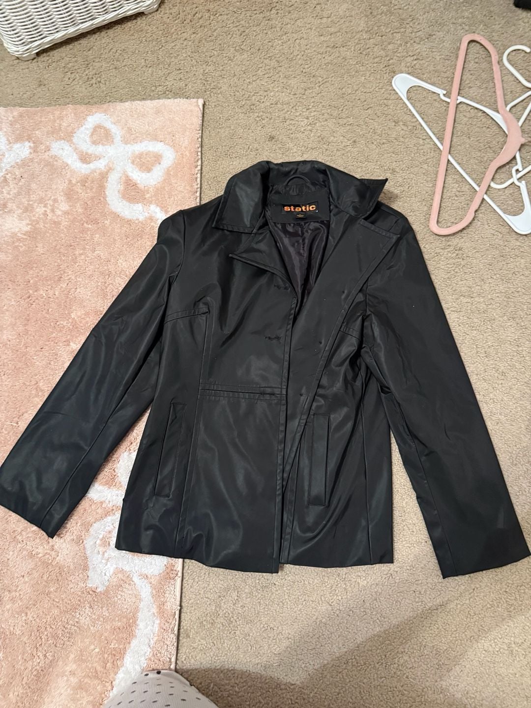 Static Women's Black Lightweight Button-Down Blazer Jacket 8
