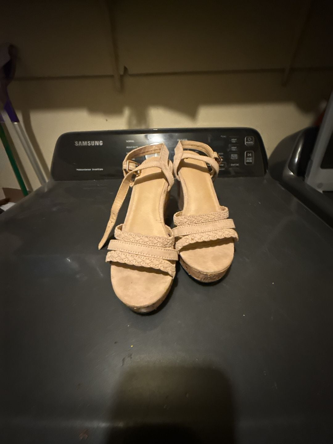 Time and Tru Tan Braided Strap Cork Wedge Sandals 2